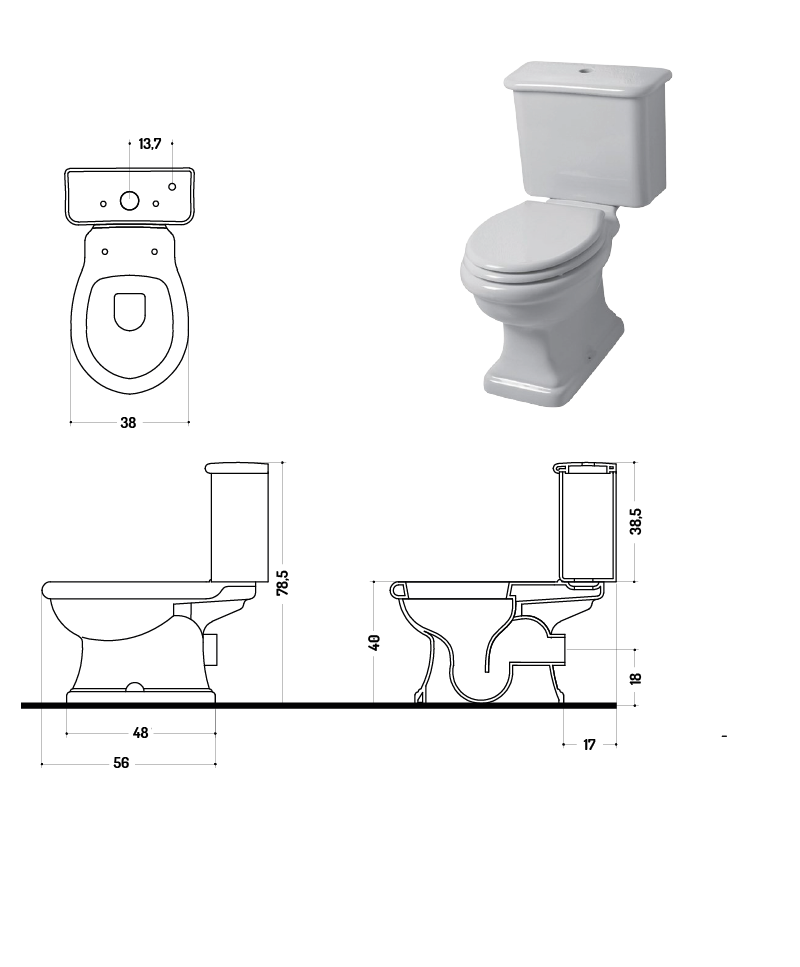 Унитаз с бачком Disegno Ceramica Paolina PA 0002 000 01 Black
