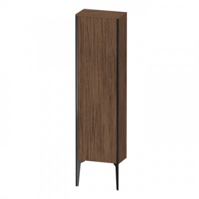 Duravit XViu Шкаф подвесной 40x24x133см, с 1 дверью, 3 стеклянными полками (петли слева), цвет: walnut dark/черный матовый XV1315LB221