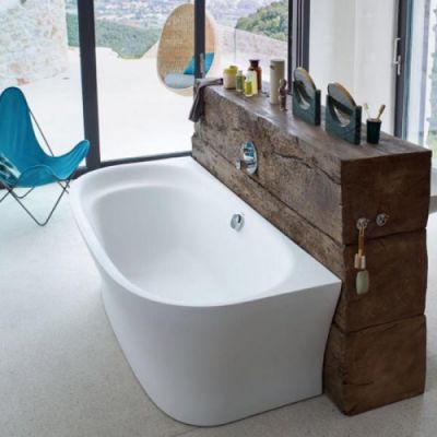 Duravit Cape Cod Ванна пристенный вариант, 190x90см с бесшовной панелью и ножками, с одним наклоном для спины, цвет: белый 700364