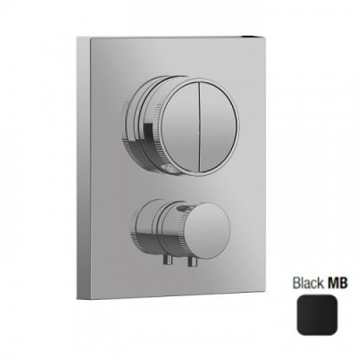 PUSH SQUARE CORE термостат для душа на 2 потока встраиваемый Almar E176682.MB чёрный матовый