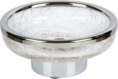 Surya Crystal, мыльница на металлическом основании, цвет хром - эффект битого стекла 6602/CH-CRD