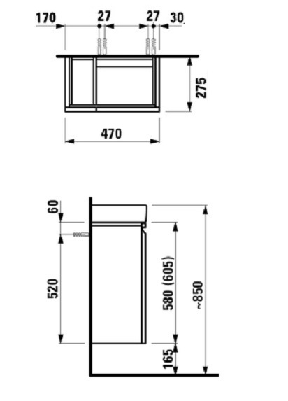 Мебель для ванной 47x25 см Laufen Pro New 4830010954631