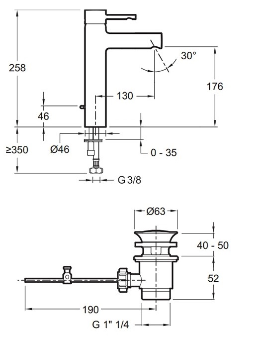 Смеситель для раковины Jacob Delafon CUFF E37303-CP