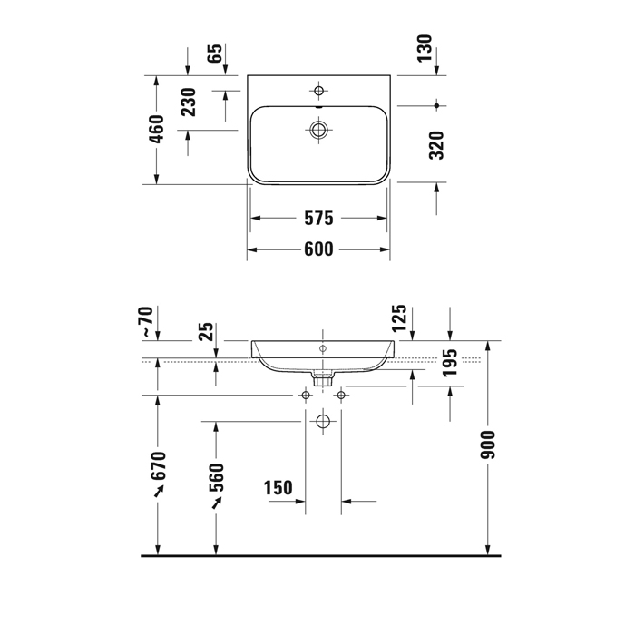 Duravit Happy D.2 Plus Раковина накладная, 60х46см., с 1 отв., выпуск с керамической крышкой, WonderGliss, цвет: Anthracite matt 23606013001