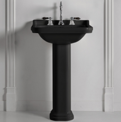Kerasan Waldorf Раковина с пьедесталом 60x55 цвет черный глянец