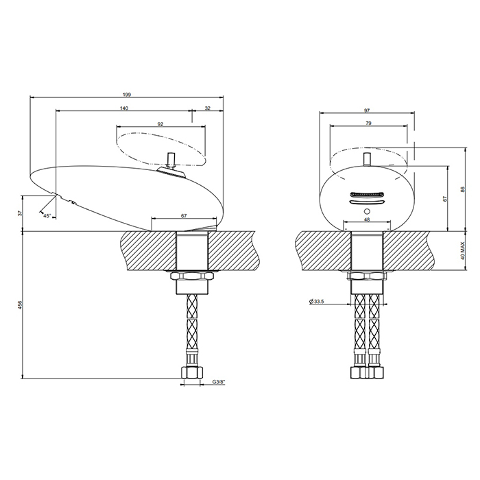 Gessi Equilibrio Смеситель для раковины, на 1 отв., цвет: золото 52001#246