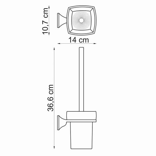 Wern K-2527 Щетка для унитаза подвесная Размеры (Ш/В/Г): 10,7х36,6х14 см