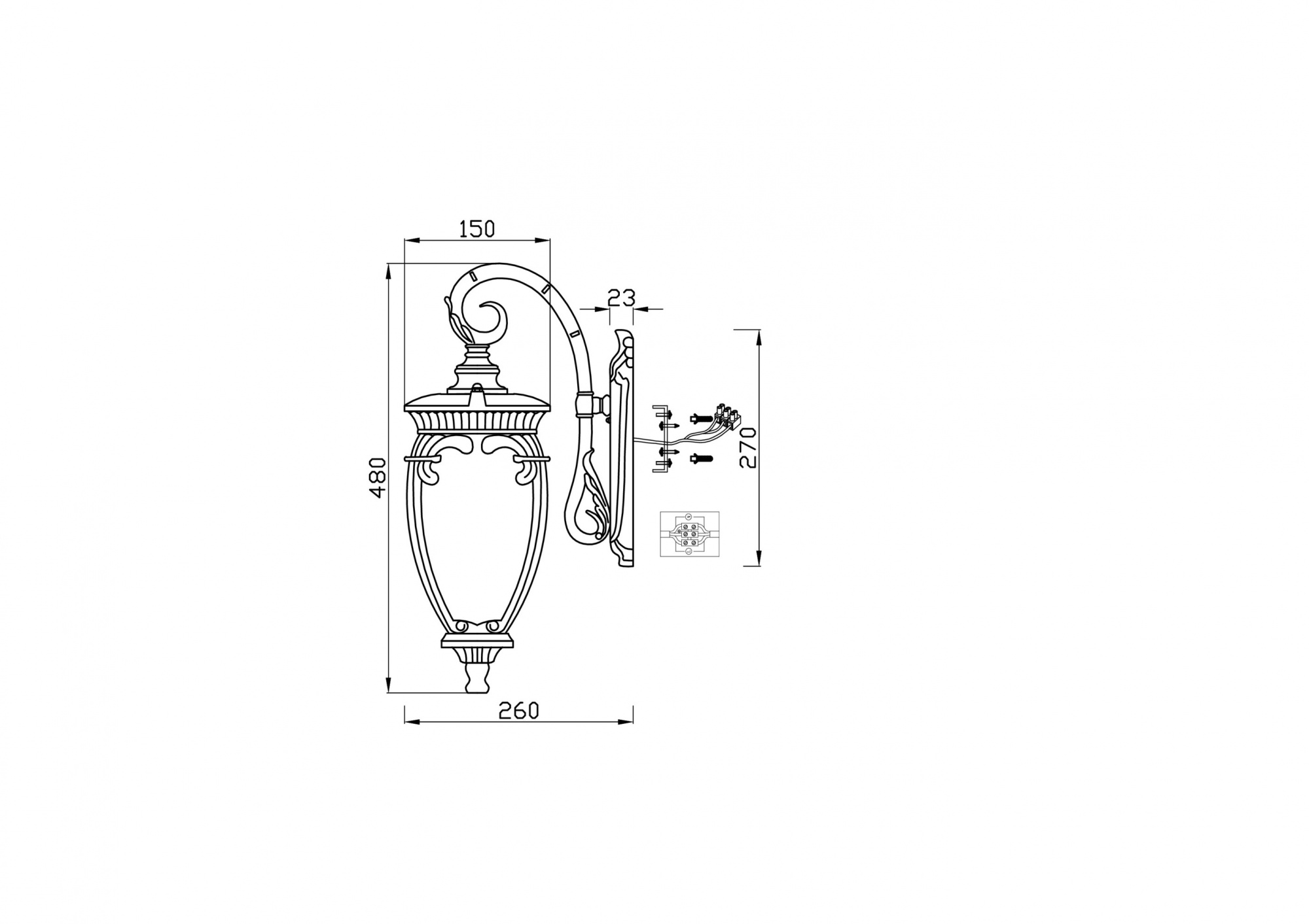 Maytoni OutdoorНастенный светильник (бра) O414WL-01BZ
